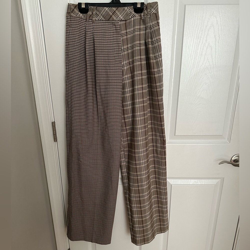 Two way Plaid Top Shop trousers size 4